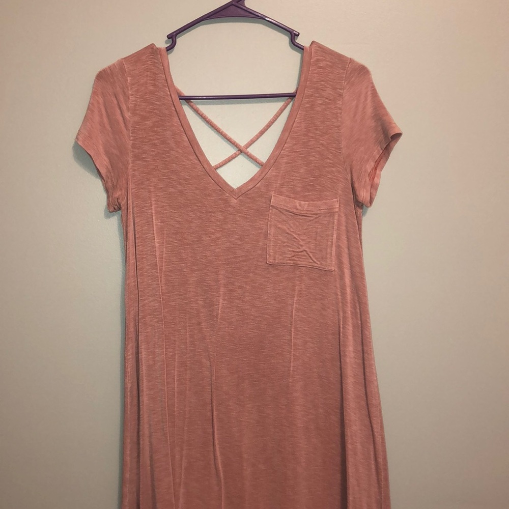 Pink T-shirt dress